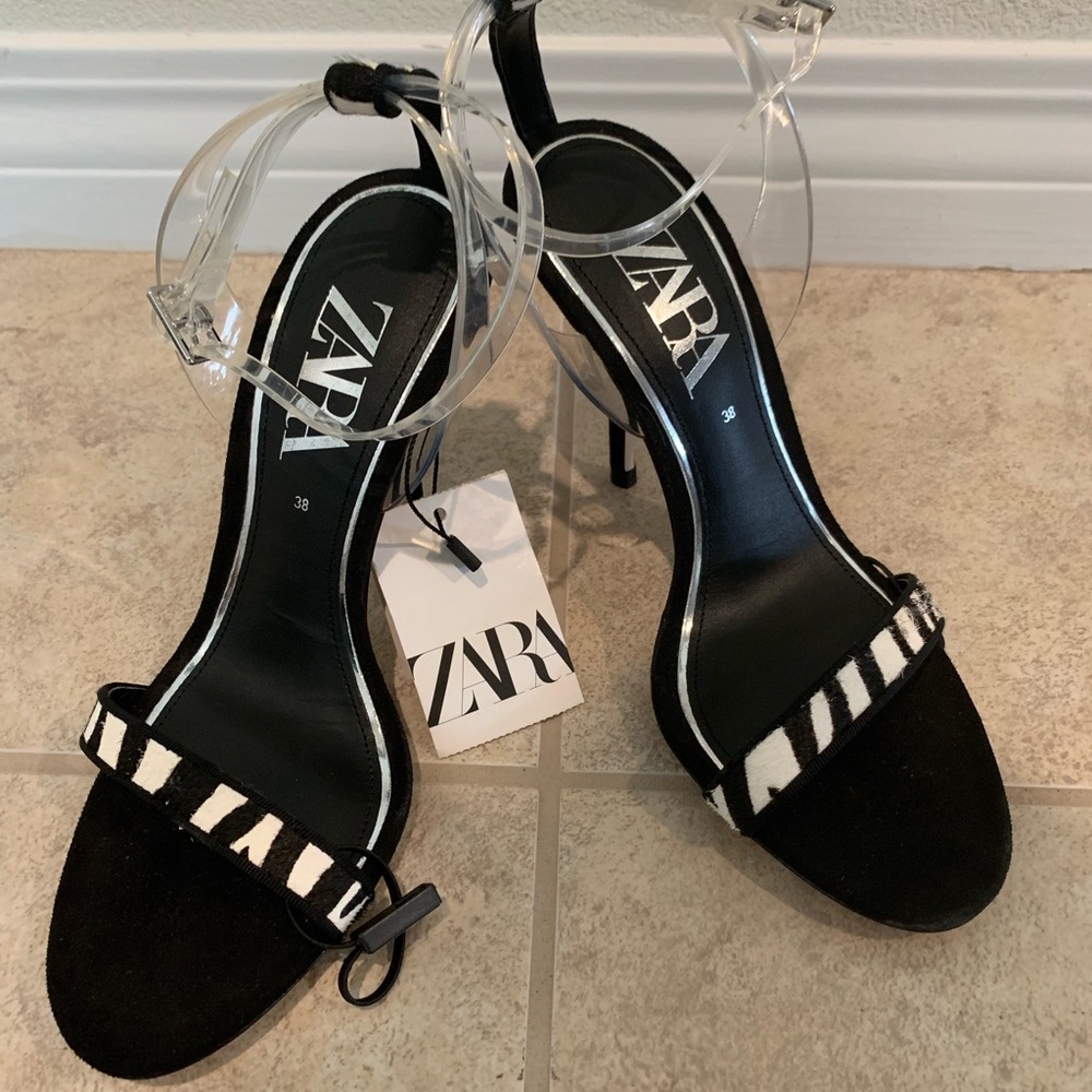 Zara Animal Print Heeled Sandals